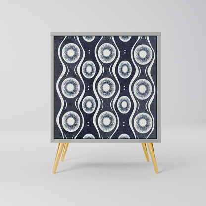 Credenza GRAPHITE EYES a 1 anta con finitura grigia