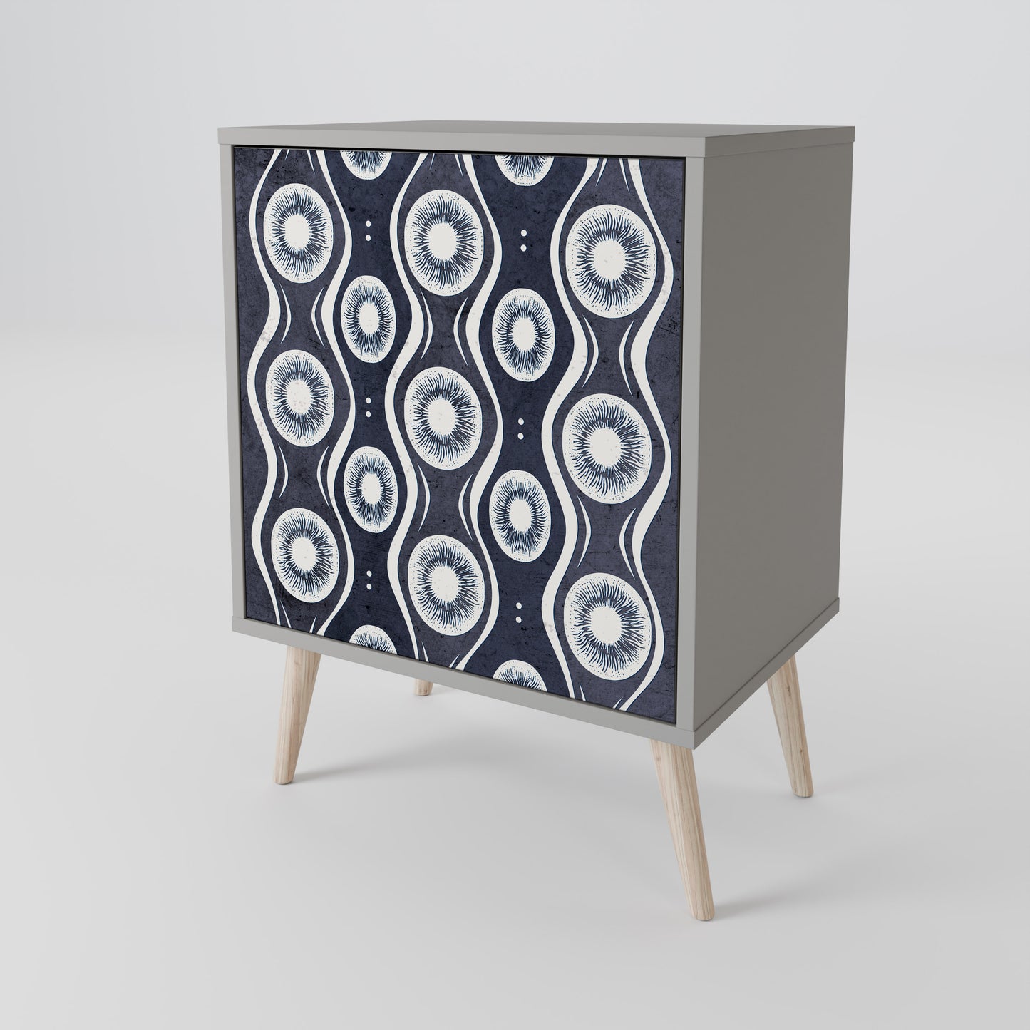 Credenza GRAPHITE EYES a 1 anta con finitura grigia
