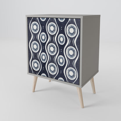 Credenza GRAPHITE EYES a 1 anta con finitura grigia