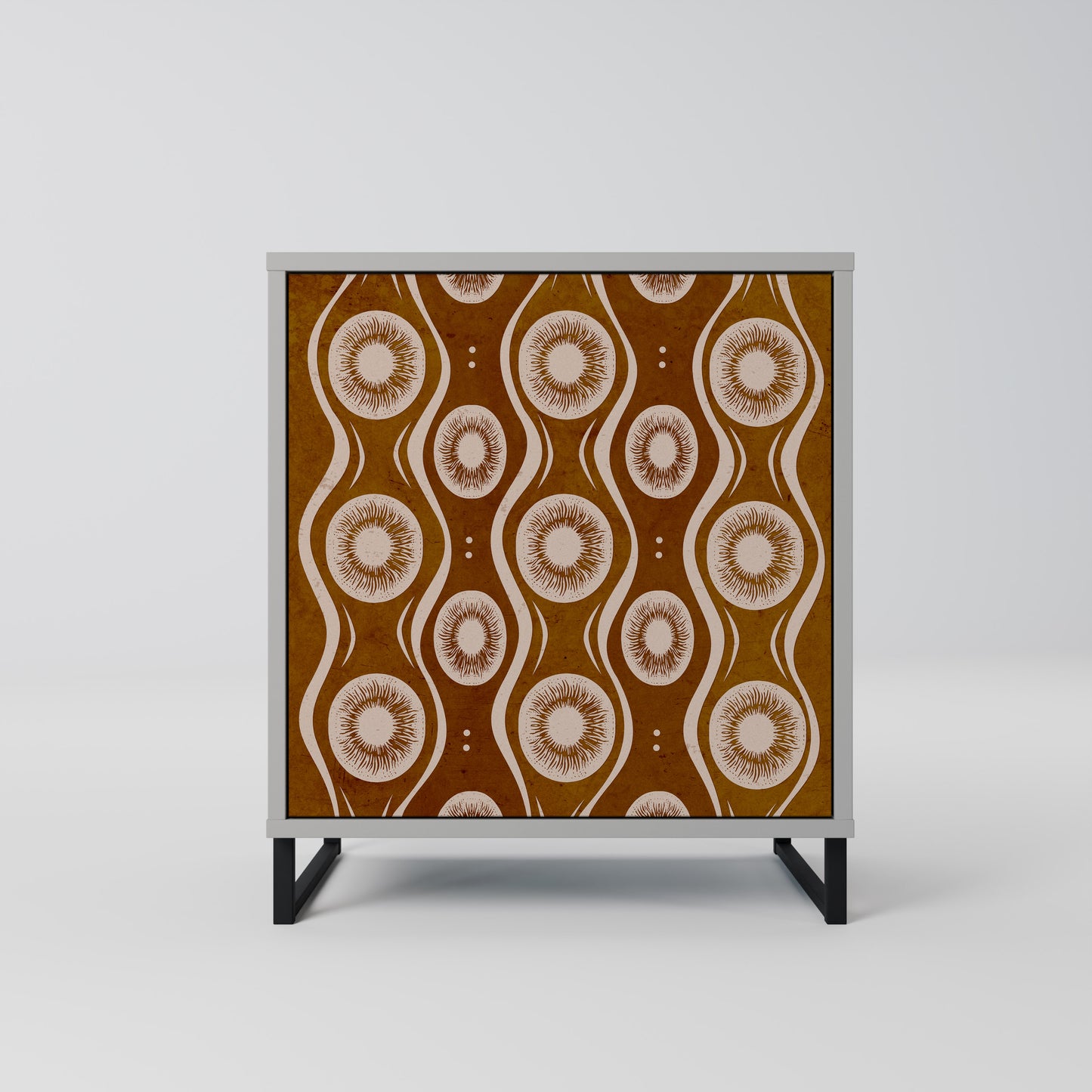 Credenza BROWN EYES a 1 anta con finitura grigia