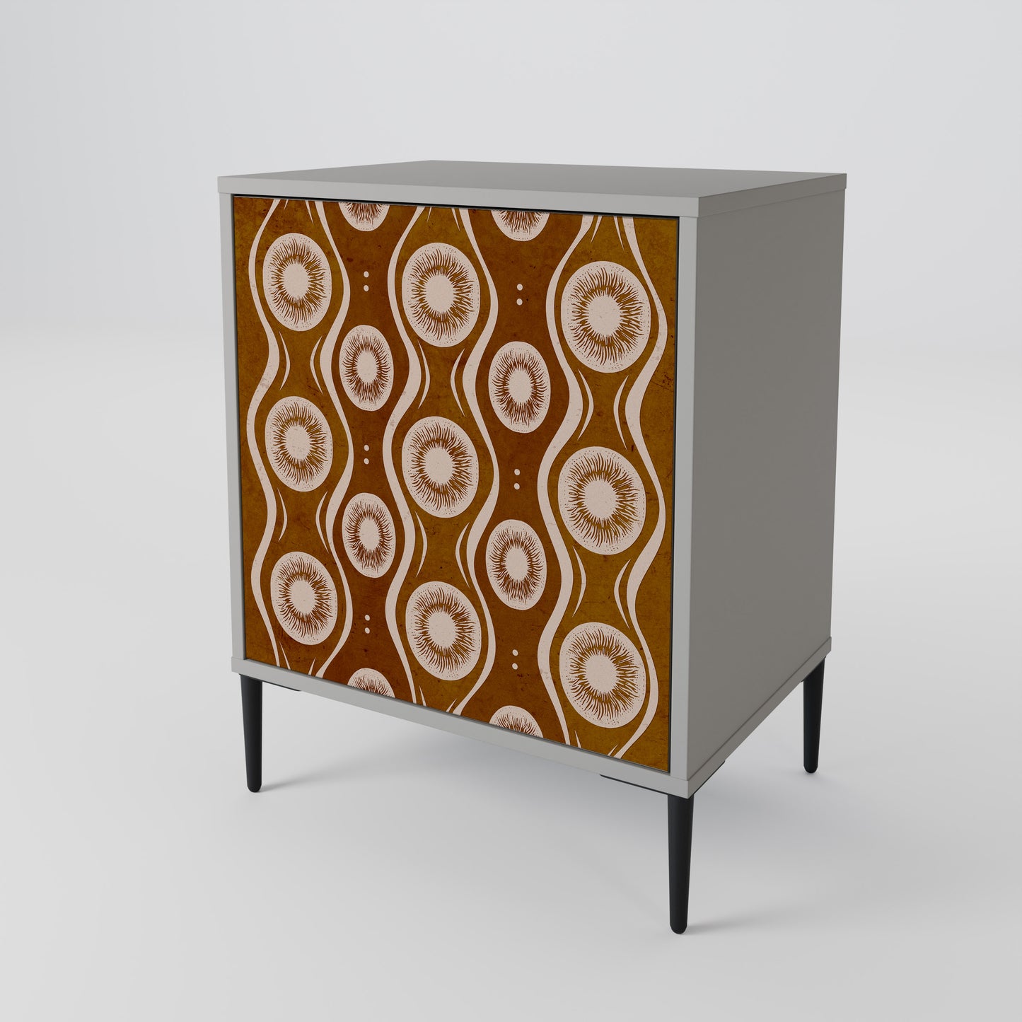 Credenza BROWN EYES a 1 anta con finitura grigia
