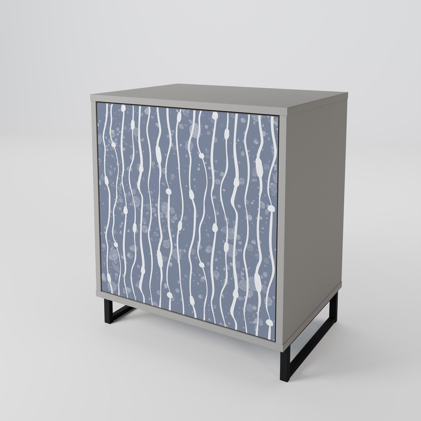 GRAPHITE RAIN 1-Door Sideboard in Grey Finish