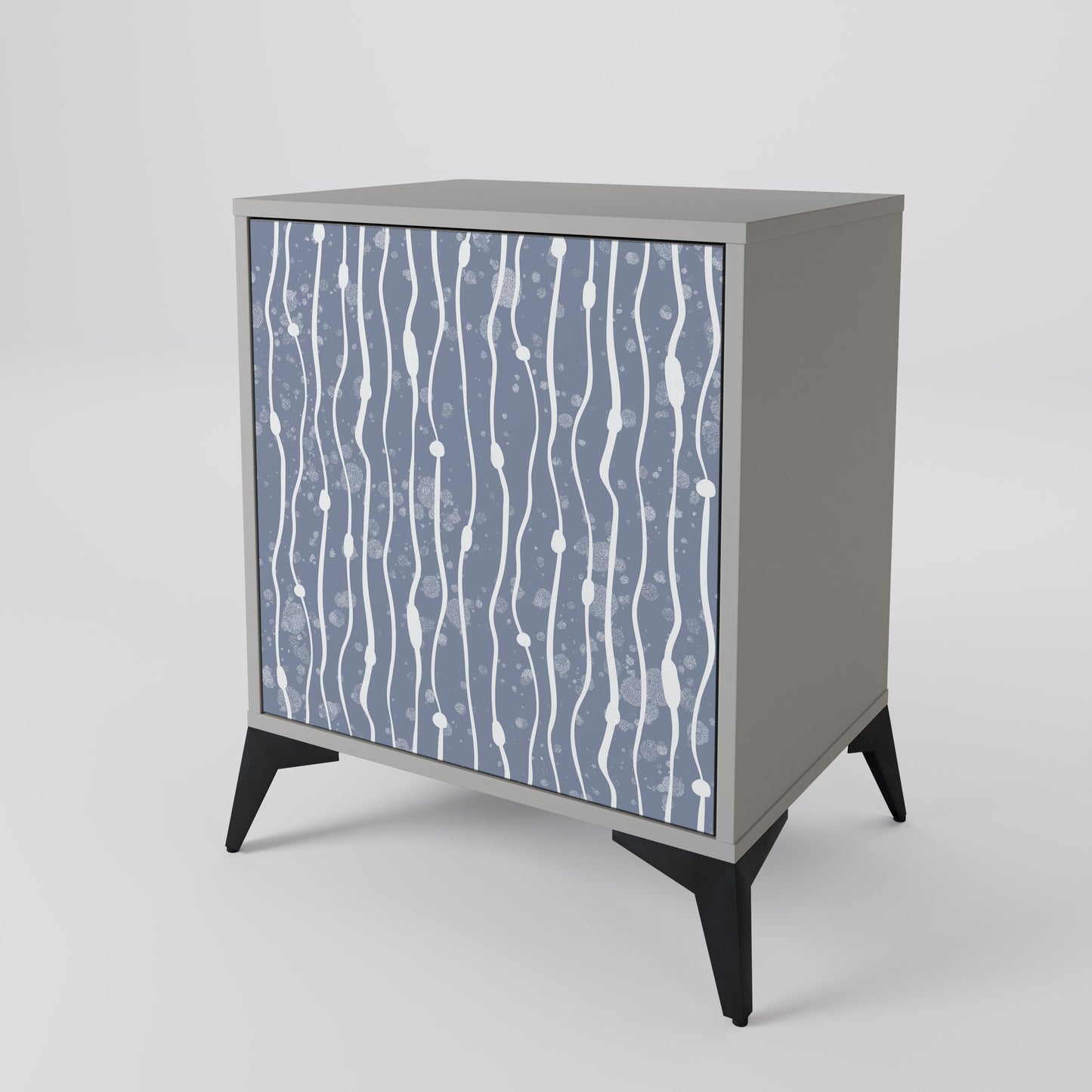 GRAPHITE RAIN 1-Door Sideboard in Grey Finish