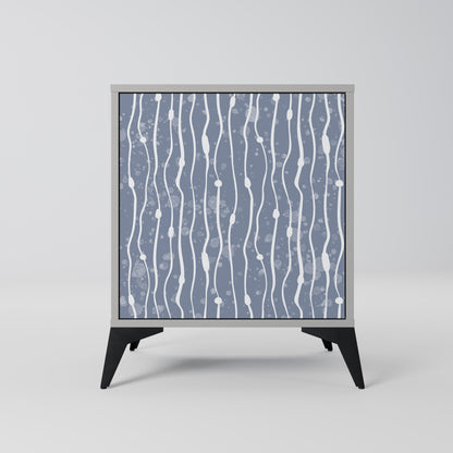 GRAPHITE RAIN 1-Door Sideboard in Grey Finish