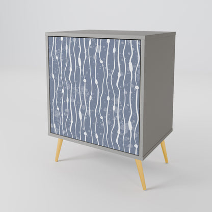 GRAPHITE RAIN 1-Door Sideboard in Grey Finish