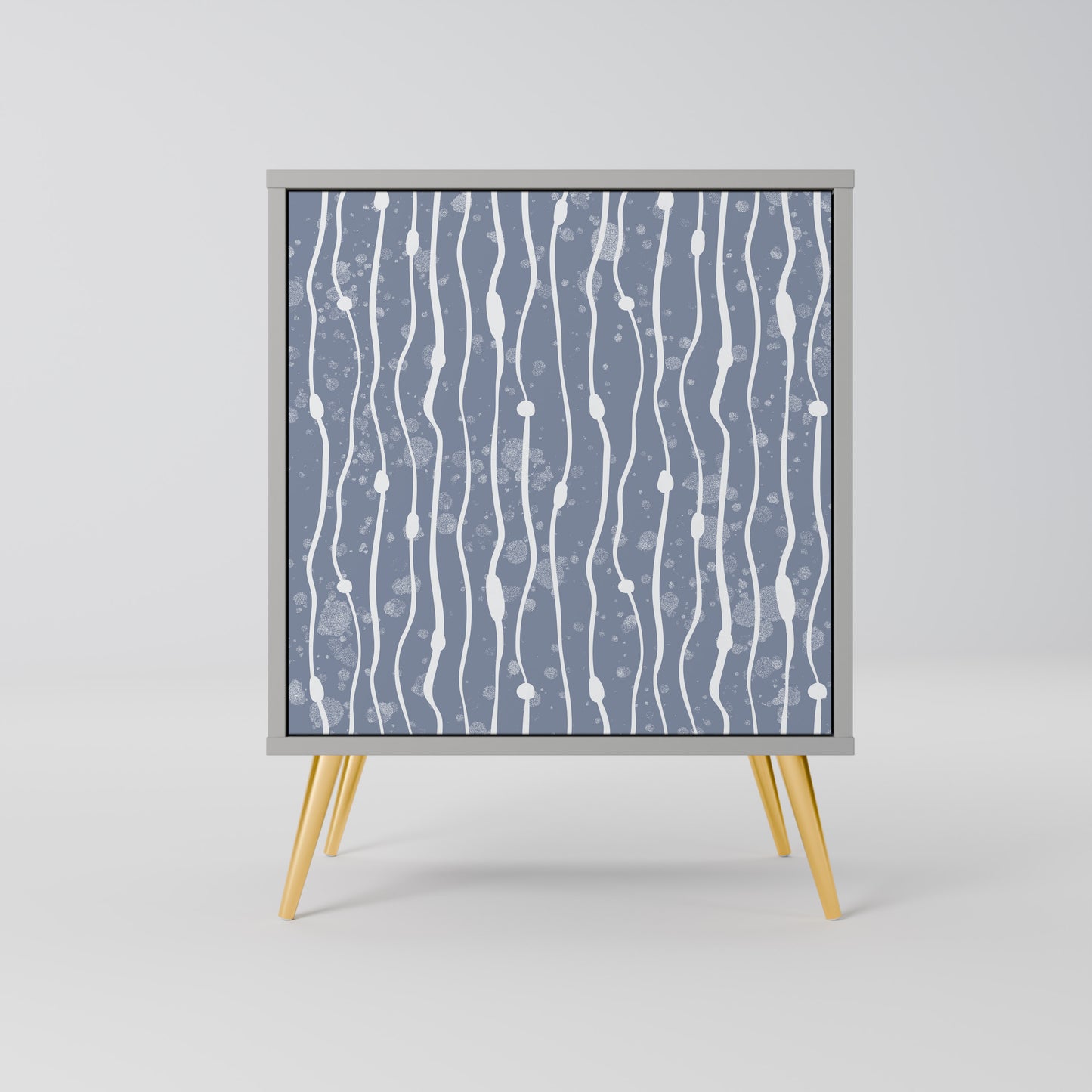 GRAPHITE RAIN 1-Door Sideboard in Grey Finish