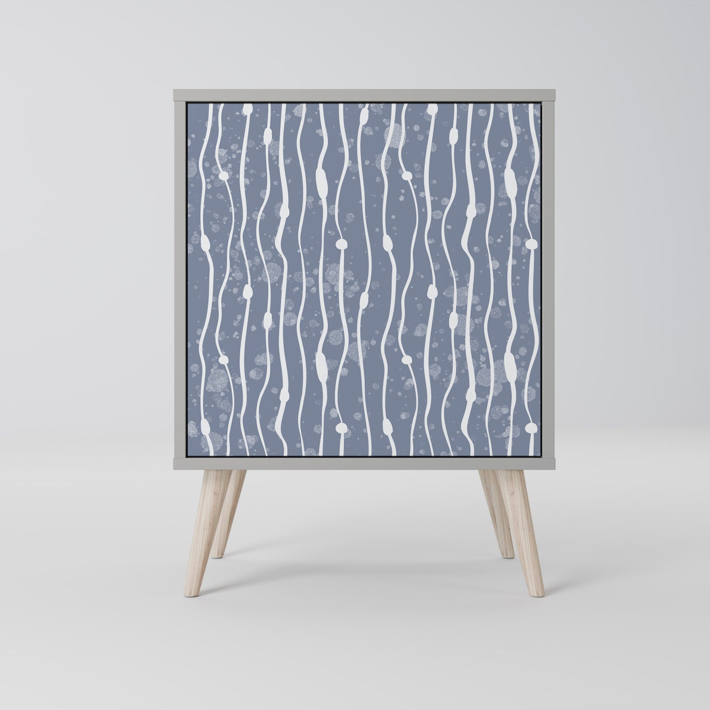 GRAPHITE RAIN 1-Door Sideboard in Grey Finish