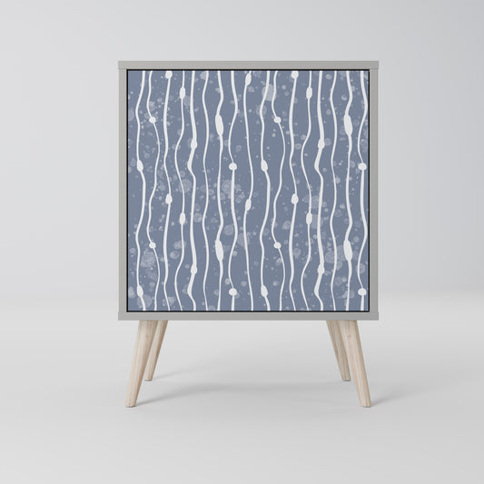 Credenza GRAPHITE RAIN a 1 anta con finitura grigia