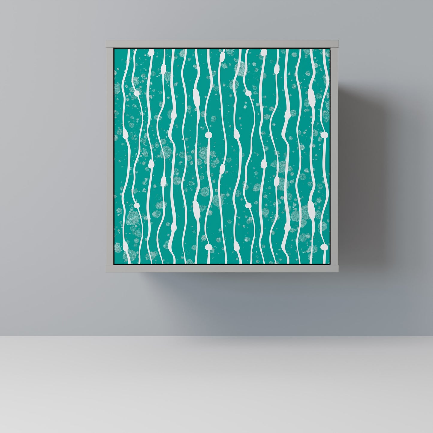 Credenza TURQUOISE RAIN a 1 anta con finitura grigia