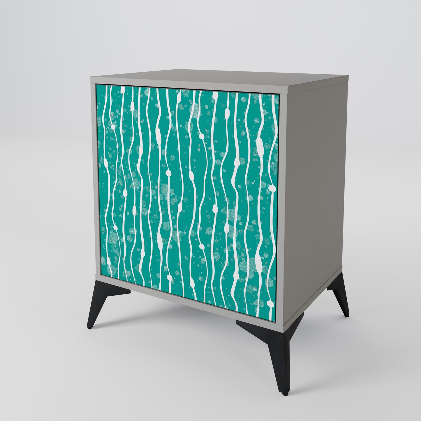 Credenza TURQUOISE RAIN a 1 anta con finitura grigia