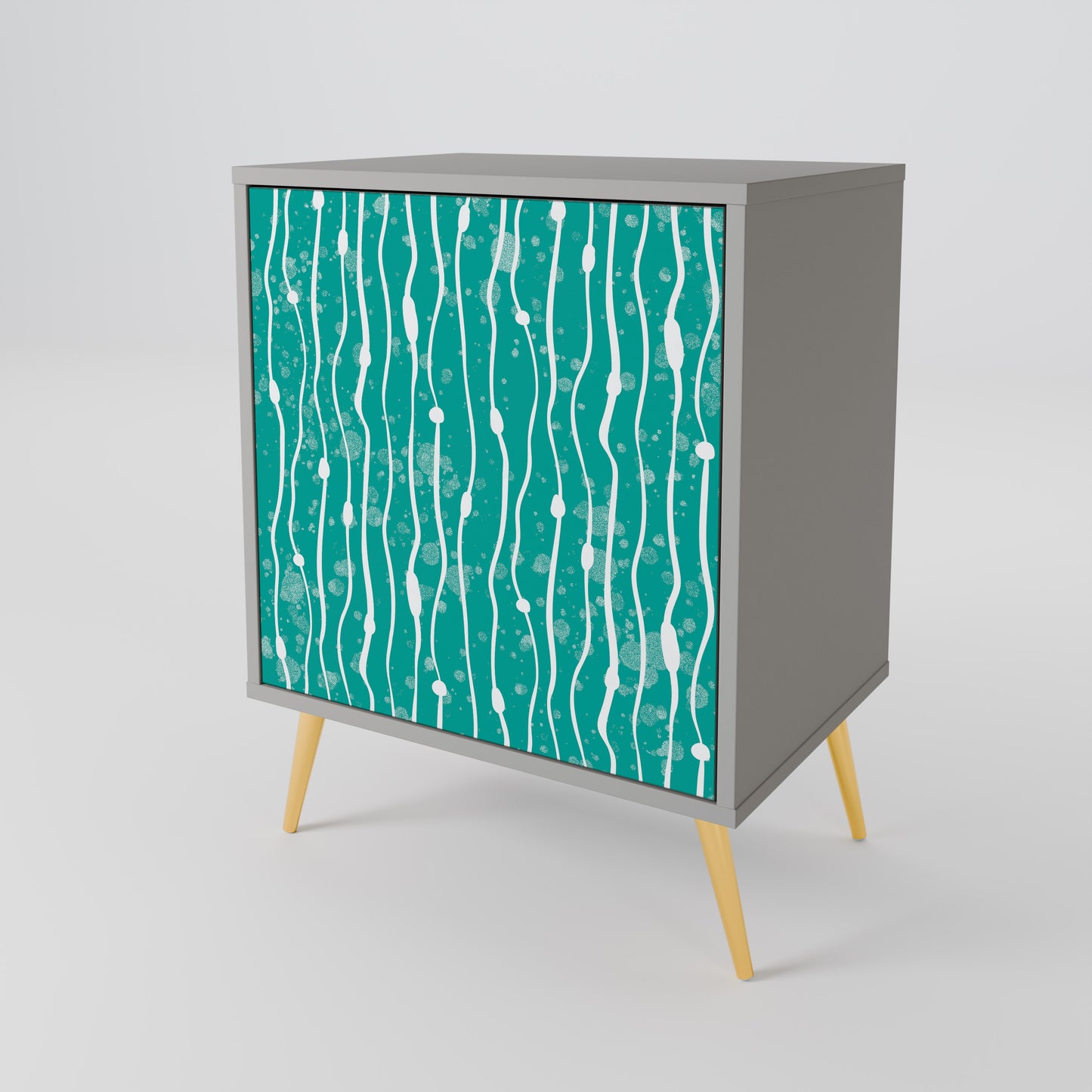 Credenza TURQUOISE RAIN a 1 anta con finitura grigia