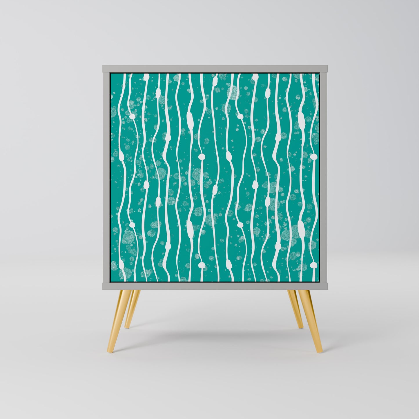 Credenza TURQUOISE RAIN a 1 anta con finitura grigia