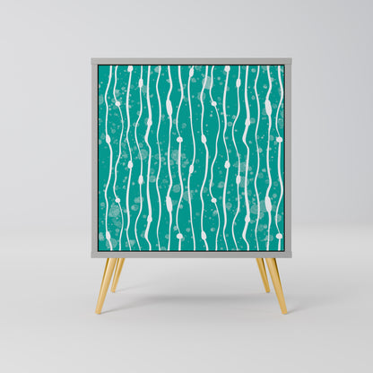 Credenza TURQUOISE RAIN a 1 anta con finitura grigia