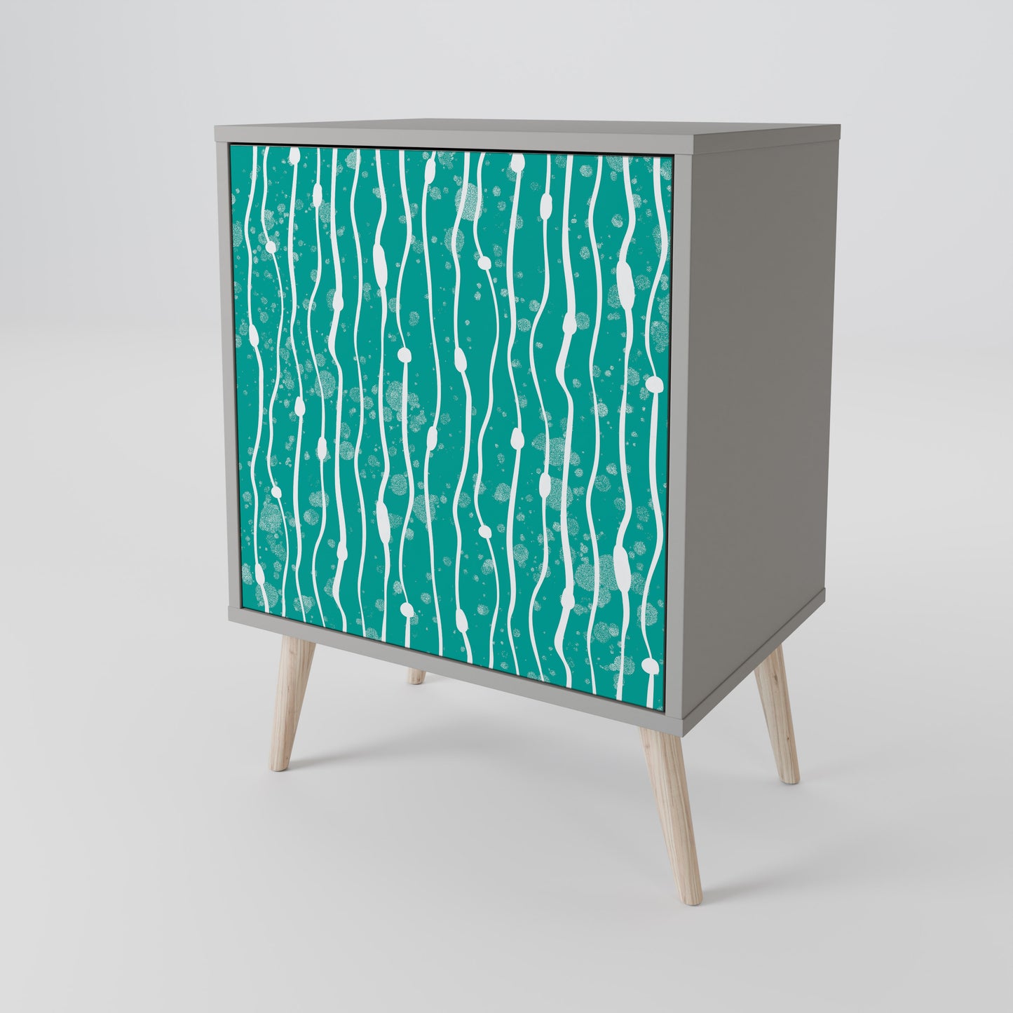 Credenza TURQUOISE RAIN a 1 anta con finitura grigia