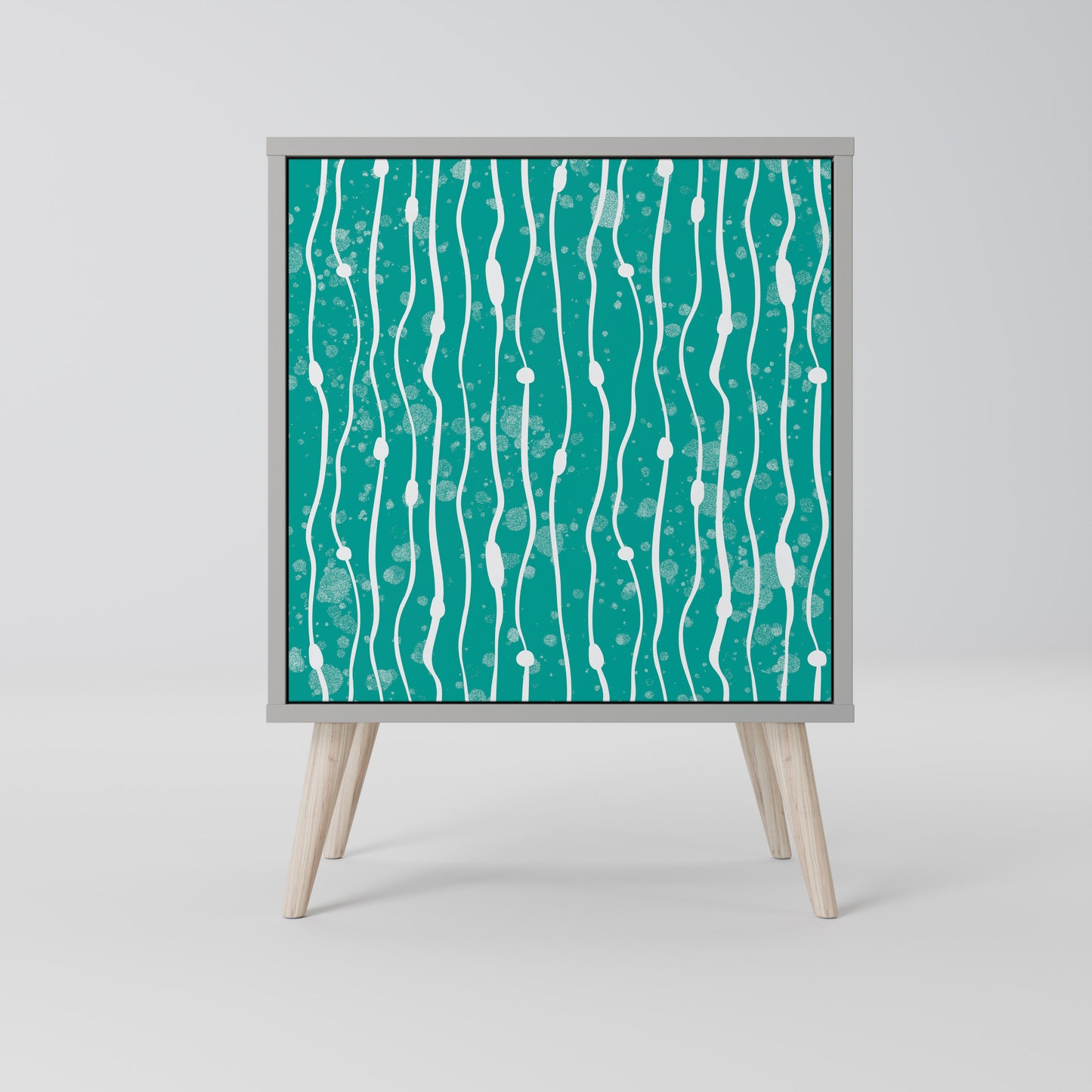 Credenza TURQUOISE RAIN a 1 anta con finitura grigia