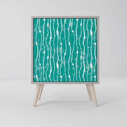 Credenza TURQUOISE RAIN a 1 anta con finitura grigia