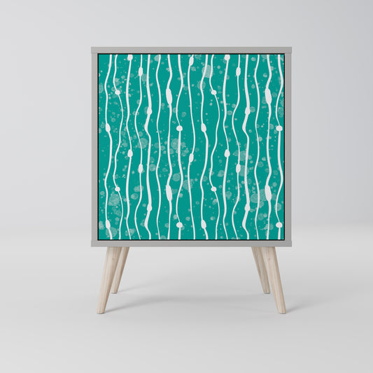 Credenza TURQUOISE RAIN a 1 anta con finitura grigia