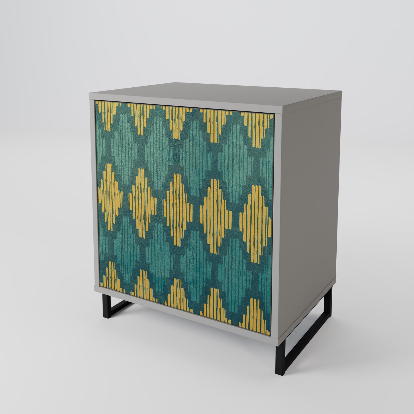 POLYGONS 1-Door Sideboard in Grey Finish