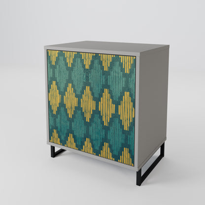 POLYGONS 1-Door Sideboard in Grey Finish