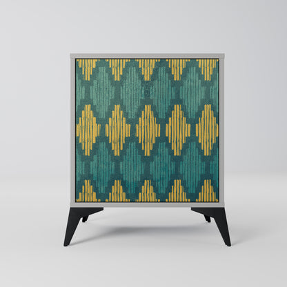 POLYGONS 1-Door Sideboard in Grey Finish