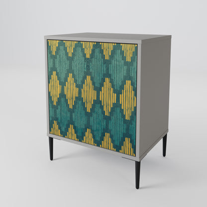 POLYGONS 1-Door Sideboard in Grey Finish