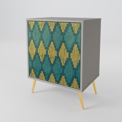 POLYGONS 1-Door Sideboard in Grey Finish