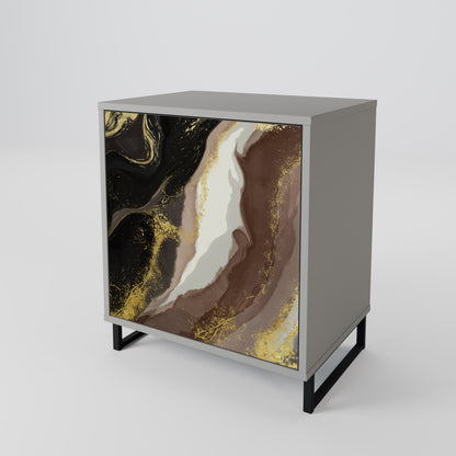 GOLD DUST 1-Door Sideboard in Grey Finish