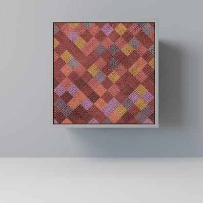 Credenza a 1 anta PAINTED SQUARES in finitura grigia