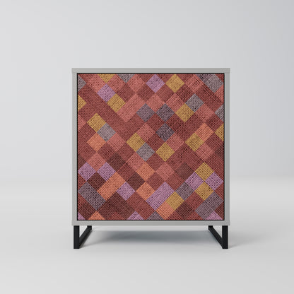 Credenza a 1 anta PAINTED SQUARES in finitura grigia