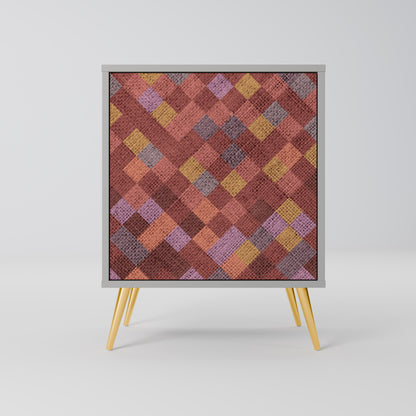 Credenza a 1 anta PAINTED SQUARES in finitura grigia