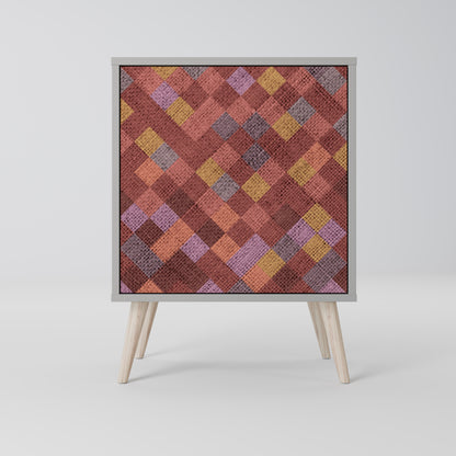 Credenza a 1 anta PAINTED SQUARES in finitura grigia