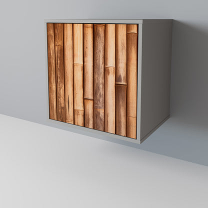 NATURAL WOOD 1-Door Sideboard in Grey Finish