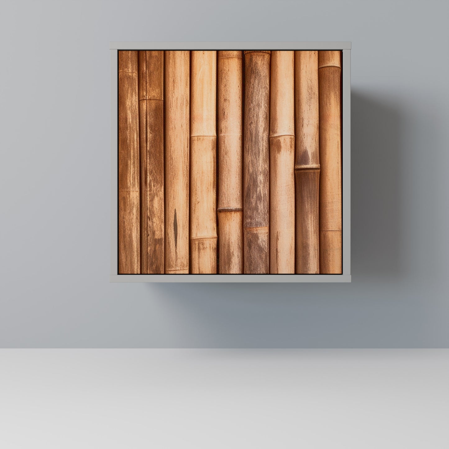 NATURAL WOOD 1-Door Sideboard in Grey Finish