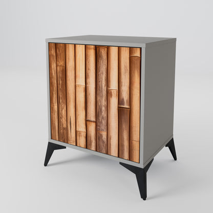 NATURAL WOOD 1-Door Sideboard in Grey Finish