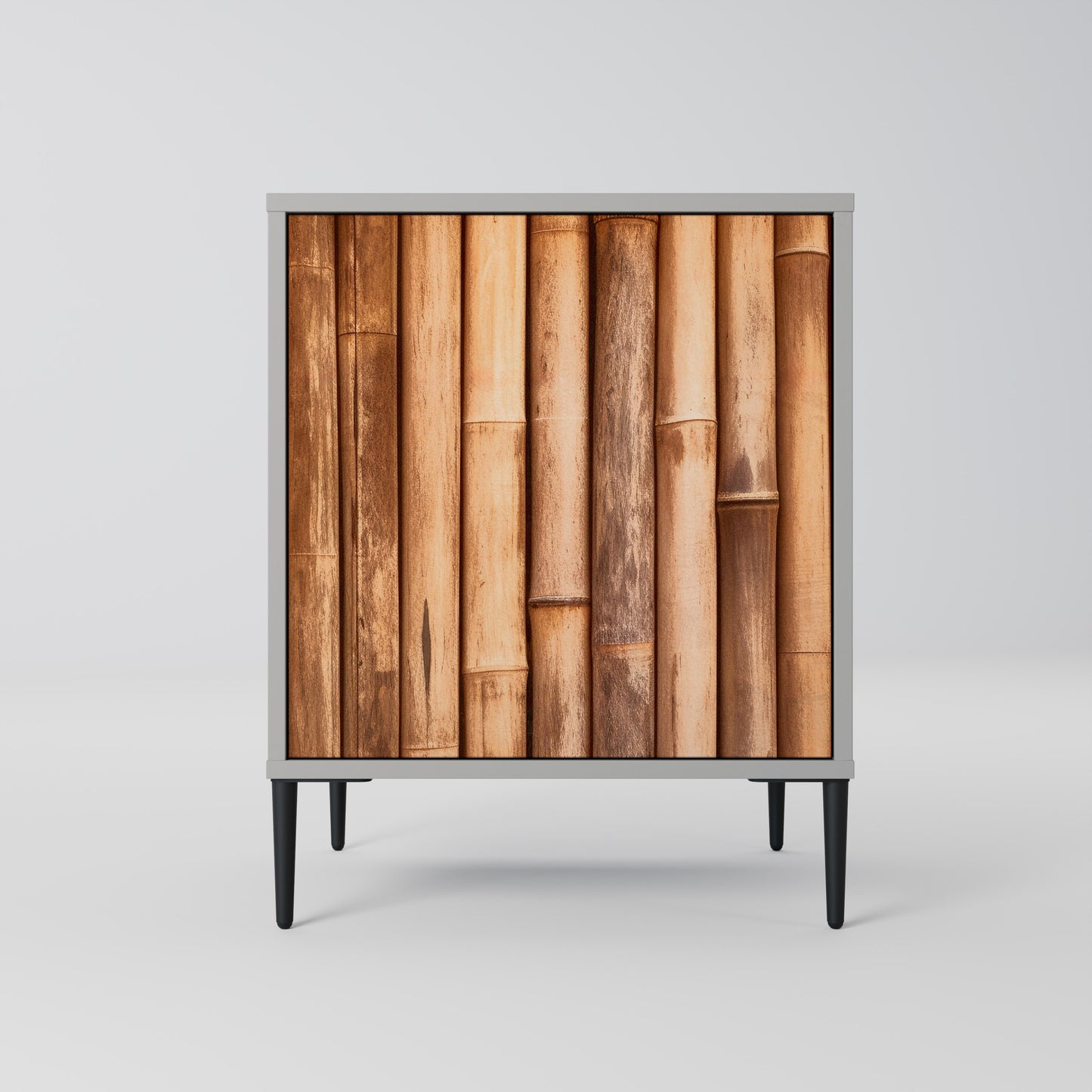 NATURAL WOOD 1-Door Sideboard in Grey Finish