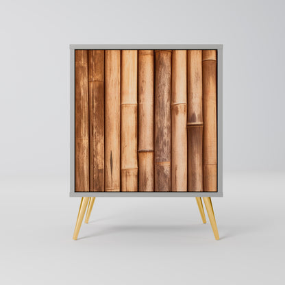 NATURAL WOOD 1-Door Sideboard in Grey Finish