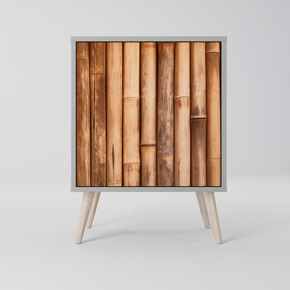 NATURAL WOOD 1-Door Sideboard in Grey Finish