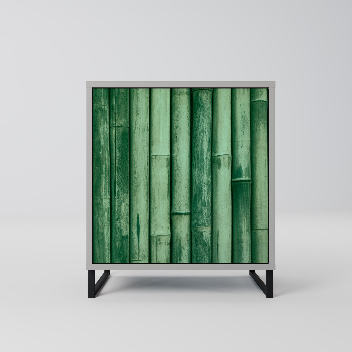 NATURAL GREEN 1-Door Sideboard in Grey Finish