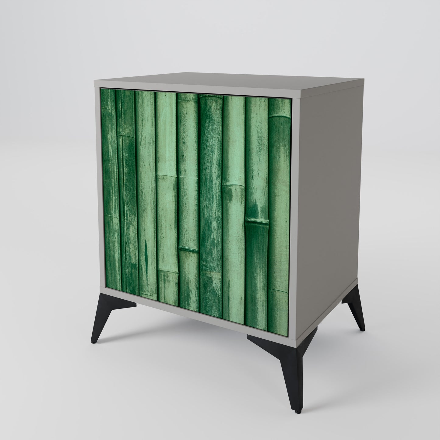 NATURAL GREEN 1-Door Sideboard in Grey Finish