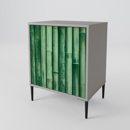 NATURAL GREEN 1-Door Sideboard in Grey Finish