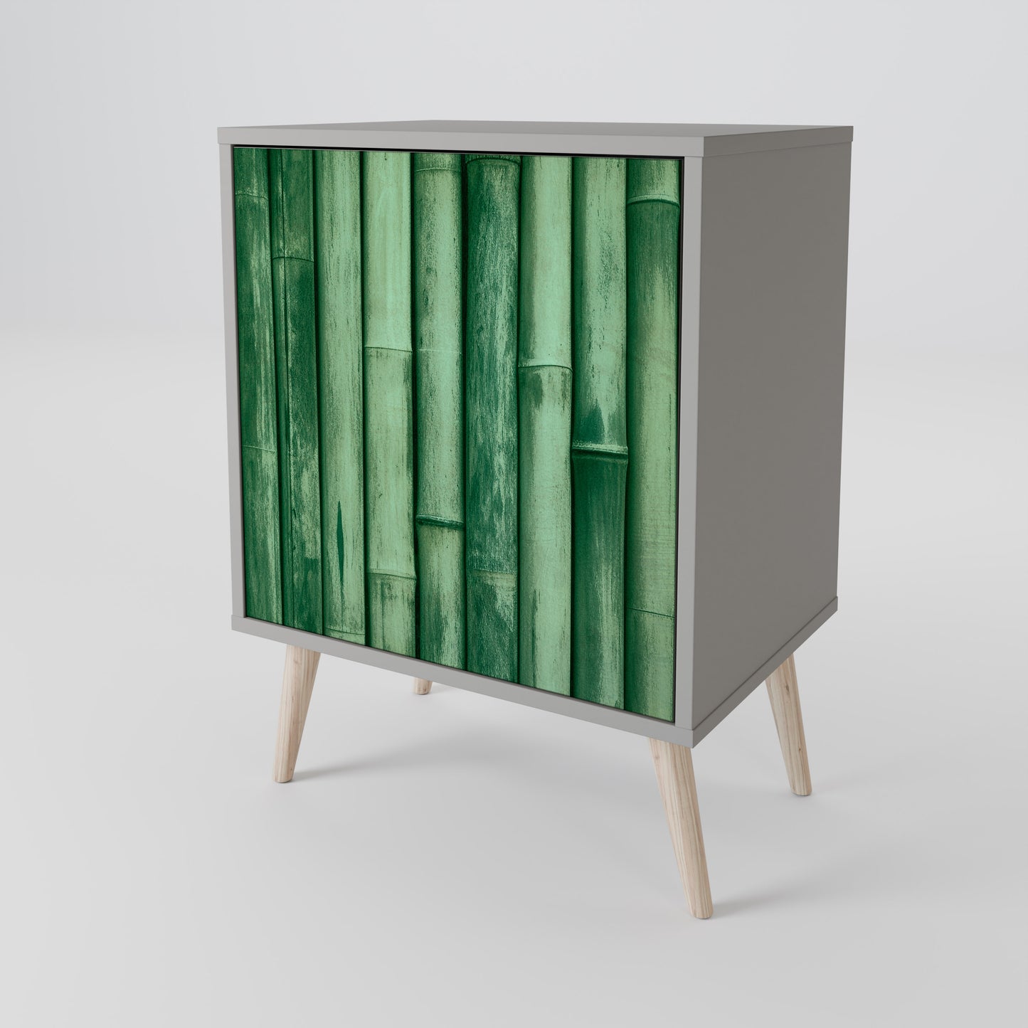 NATURAL GREEN 1-Door Sideboard in Grey Finish