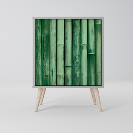 Credenza a 1 anta NATURAL GREEN con finitura grigia