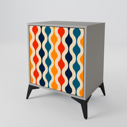COLORFUL NOSTALGIA 1-Door Sideboard in Grey Finish