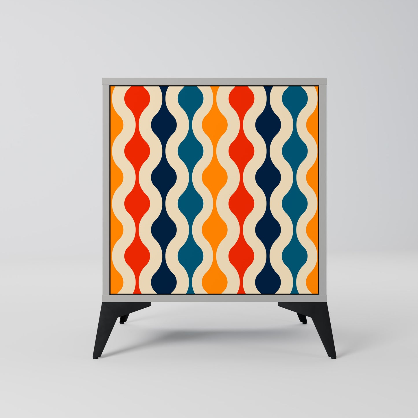 COLORFUL NOSTALGIA 1-Door Sideboard in Grey Finish