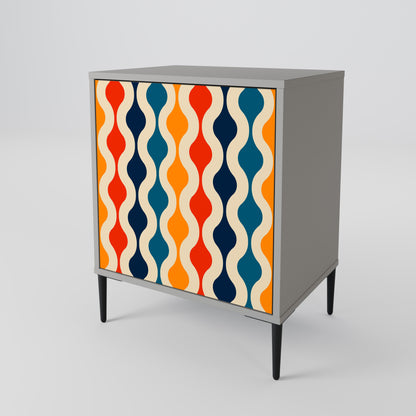 COLORFUL NOSTALGIA 1-Door Sideboard in Grey Finish