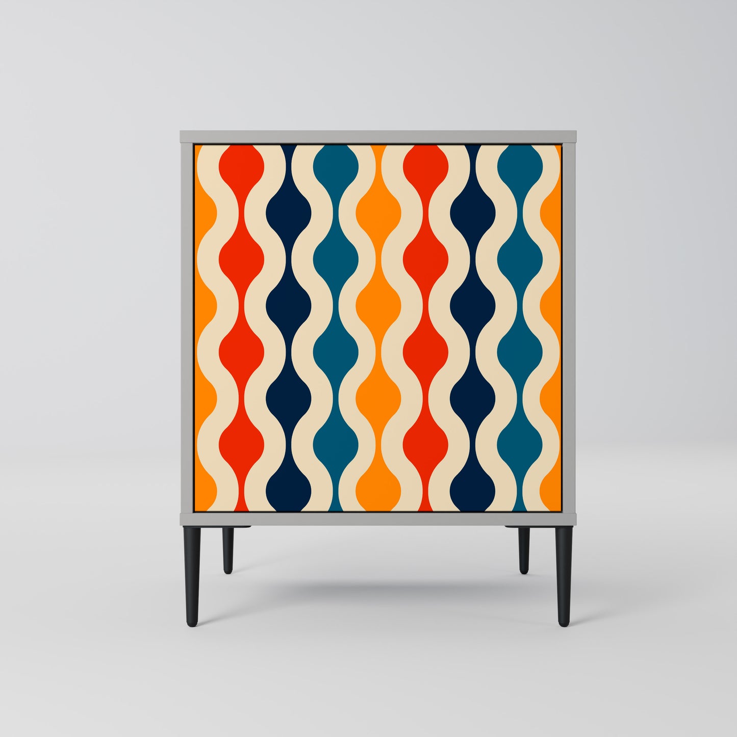 COLORFUL NOSTALGIA 1-Door Sideboard in Grey Finish
