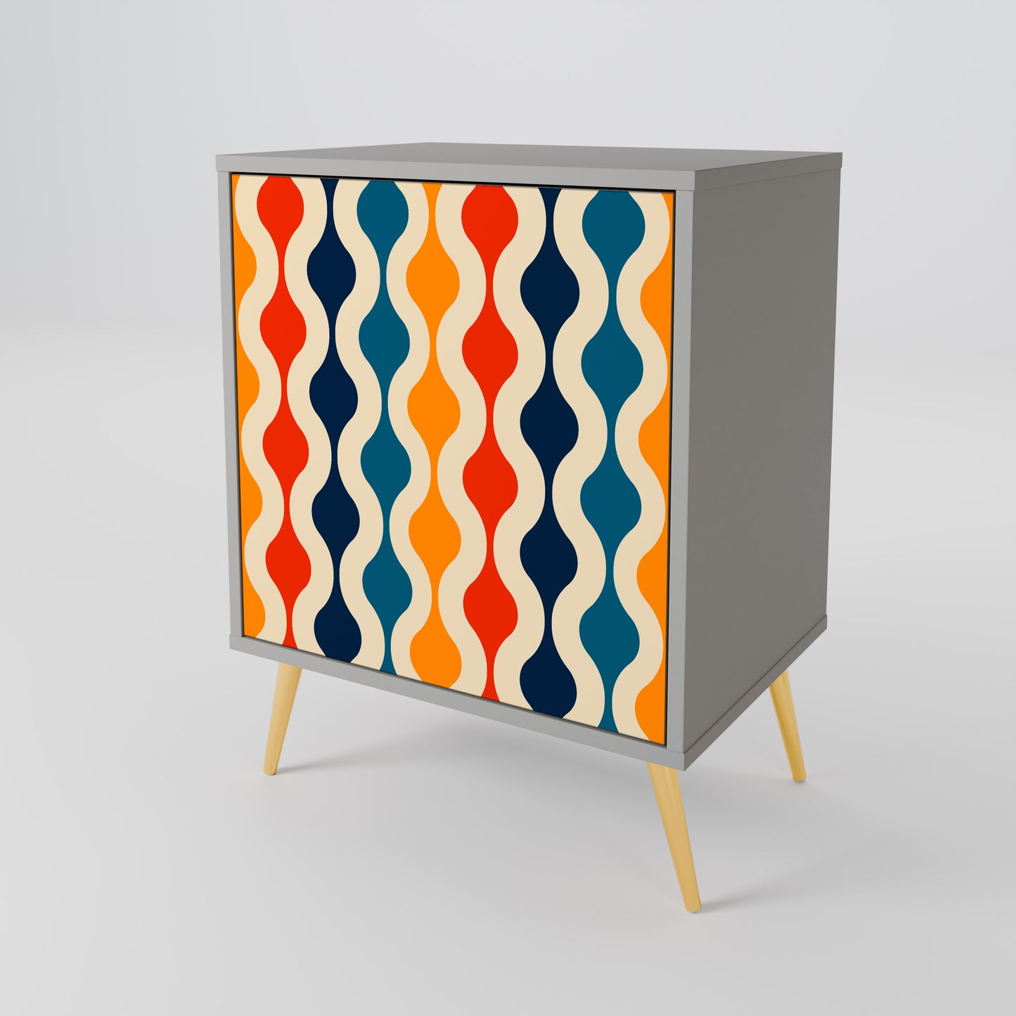 COLORFUL NOSTALGIA 1-Door Sideboard in Grey Finish