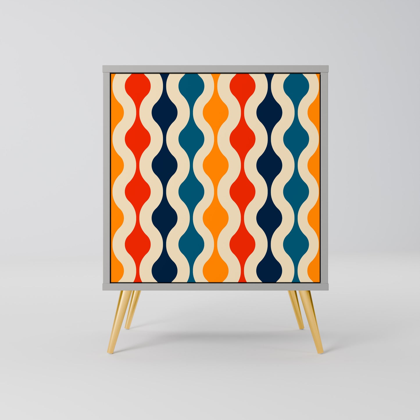 COLORFUL NOSTALGIA 1-Door Sideboard in Grey Finish