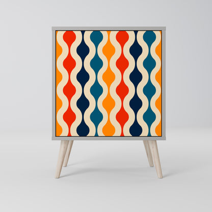 COLORFUL NOSTALGIA 1-Door Sideboard in Grey Finish