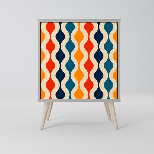 COLORFUL NOSTALGIA 1-Door Sideboard in Grey Finish